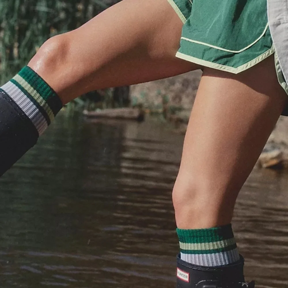Set of 2 NWT Free People FP Movement Knee High Logo Stripe Socks